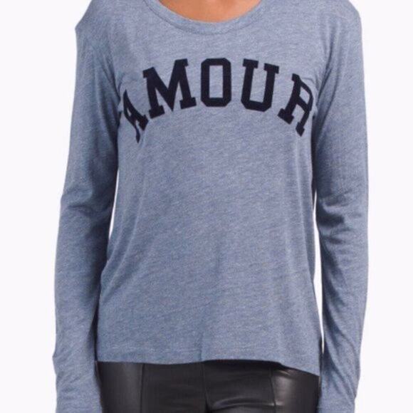Zadig & Voltaire Willy Amour Long Sleeve Cotton Blend Graphic Tee M - Picture 1 of 7